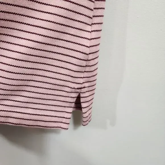 Radmor dusty rose striped short sleeve golf polo woman's size medium - Picture 5 of 8